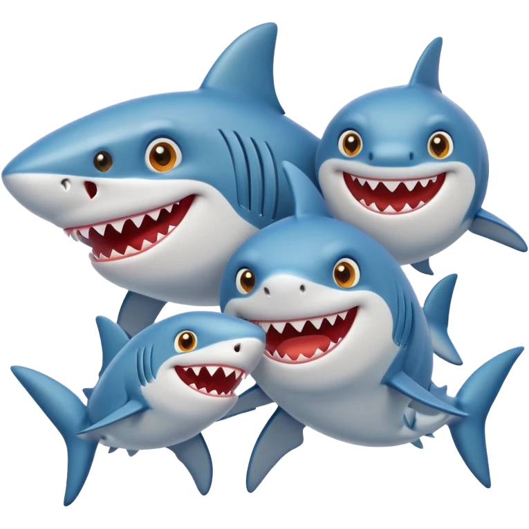 Funny shark family emoji
