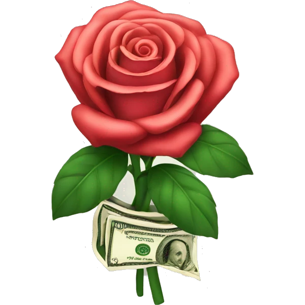 Rose and money bouquet  emoji
