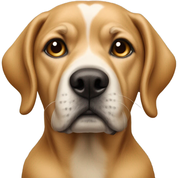 A persons head on a dog body emoji