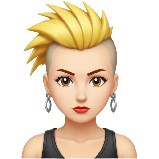 mulher branca de cabelo moicano emoji