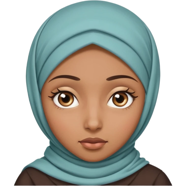 The girl in the hijab rolls her eyes emoji