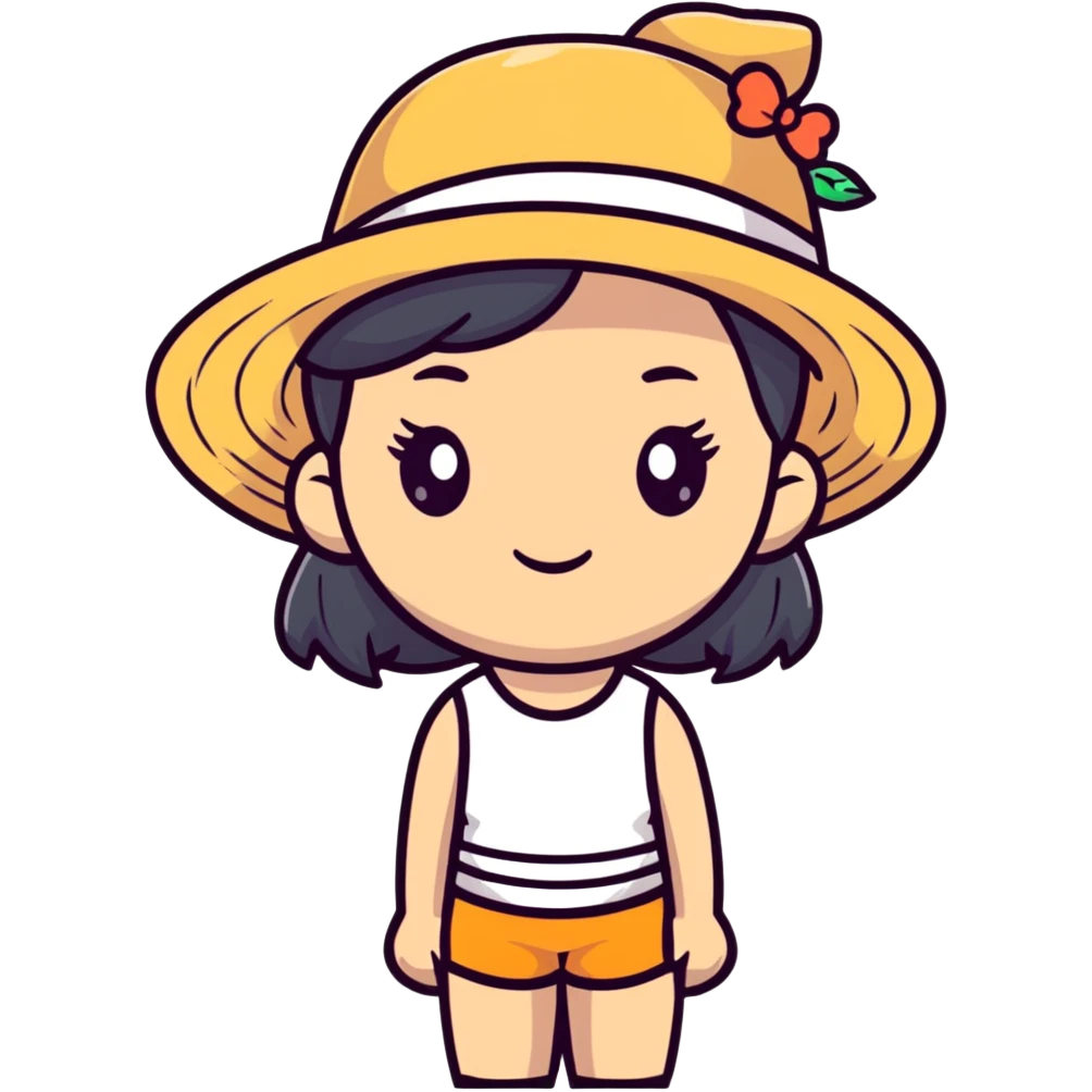 cute girl with summer hat emoji