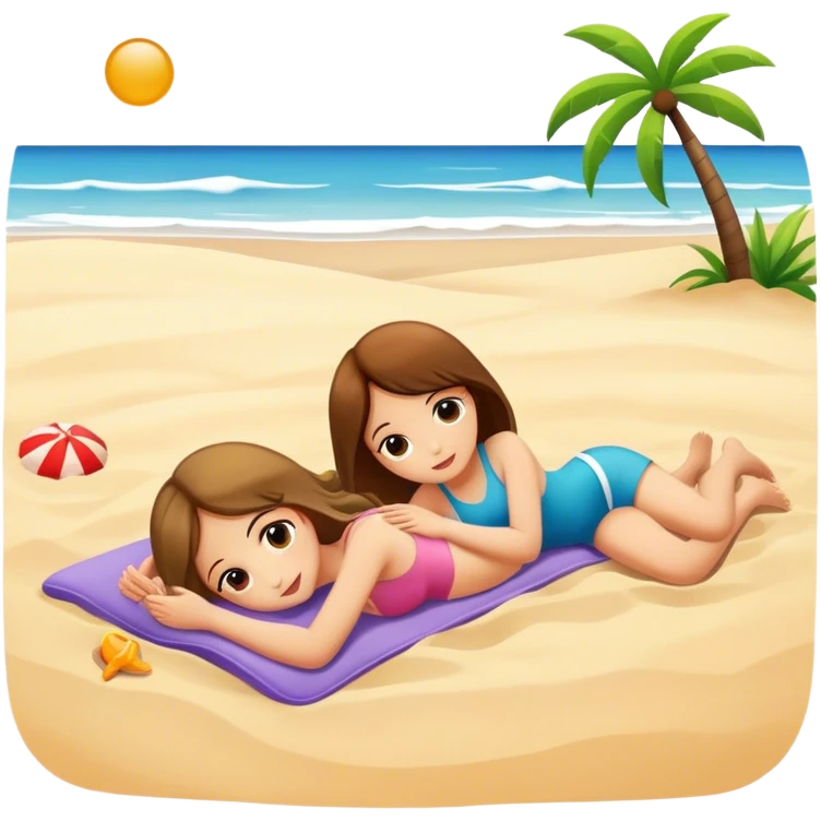Two girls laying by the beach emoji