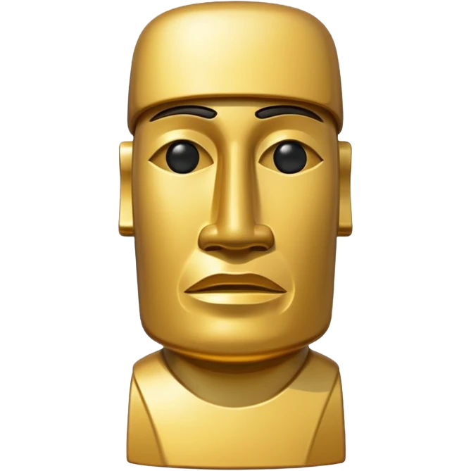 Gold moai emoji