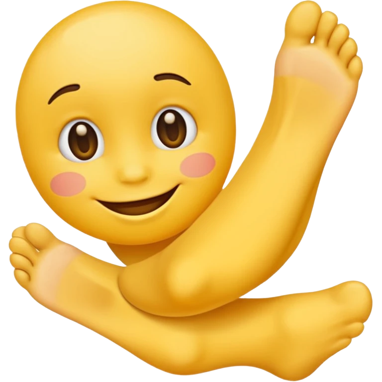 yellow emoji smelling and holding foot emoji