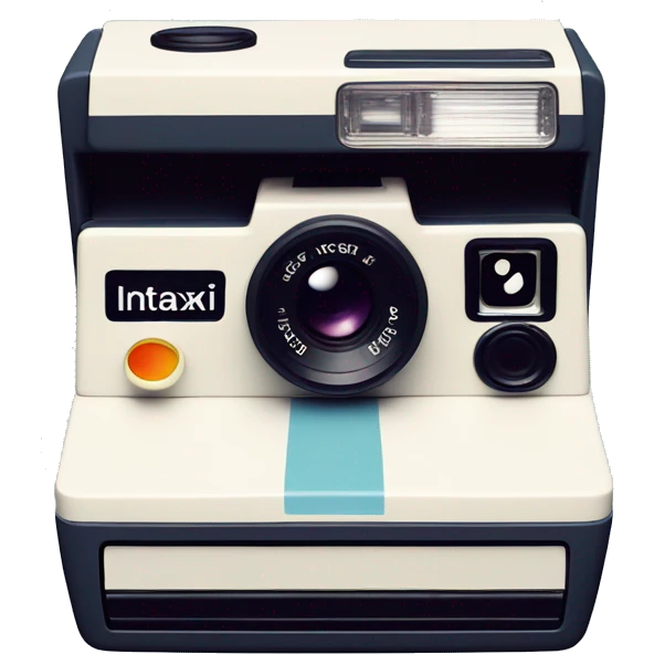 Intax Mini Pale Blue polaroid camera emoji