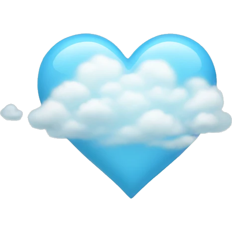 Light blue heart with clouds emoji