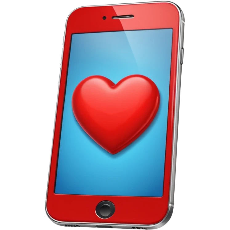 red heart on iphone screen emoji
