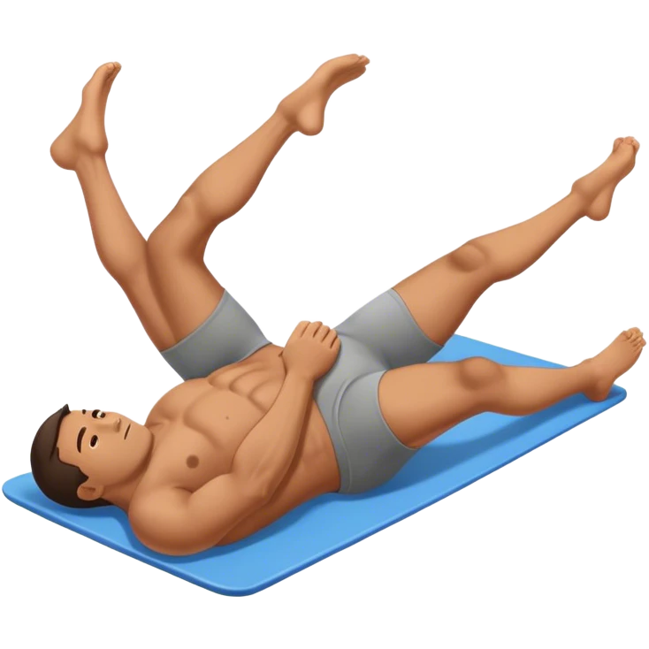 man lying-down-on-back weighted glute-bridges emoji