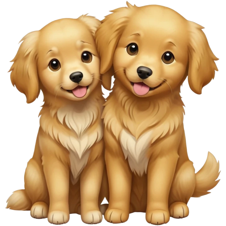 Golden retriever brother and sister emoji