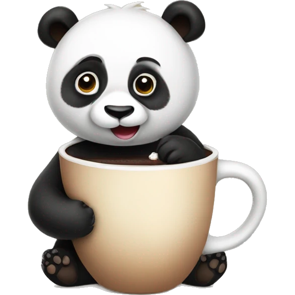 Panda drinking hot chocolate  emoji