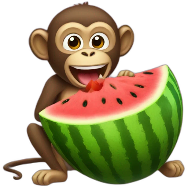 Monkey eating watermelon emoji