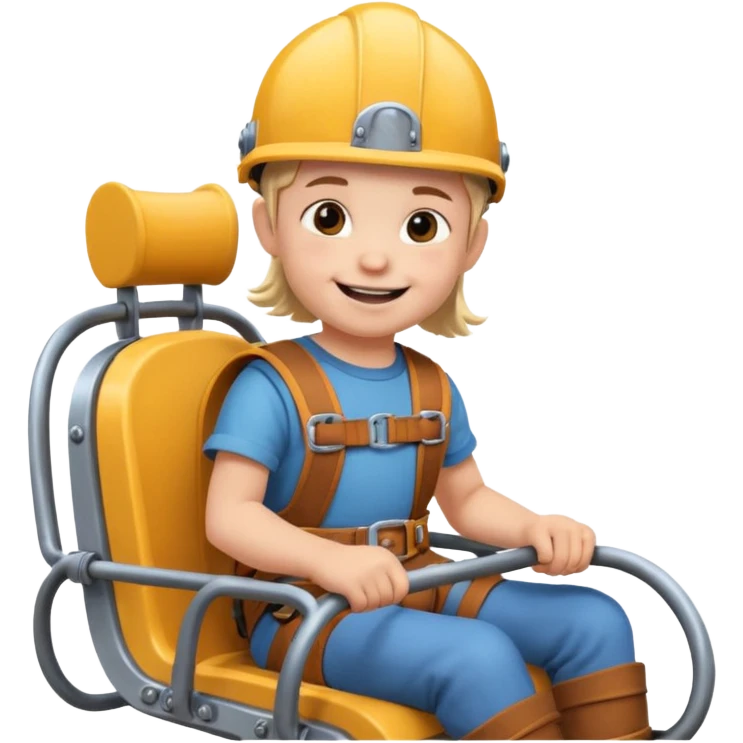 Icone un viking enfant qui sourie et qui est dans un roller coaster  emoji