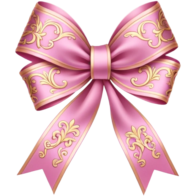 rococo ribbon pink emoji
