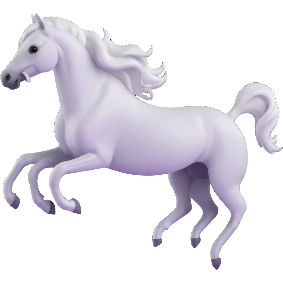 silver spirit horse running, mystical, magical emoji