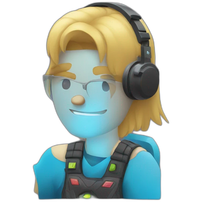 gamer with his pc gamer and his headphone emoji