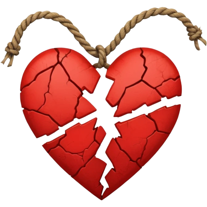 Broken and tied heart emoji
