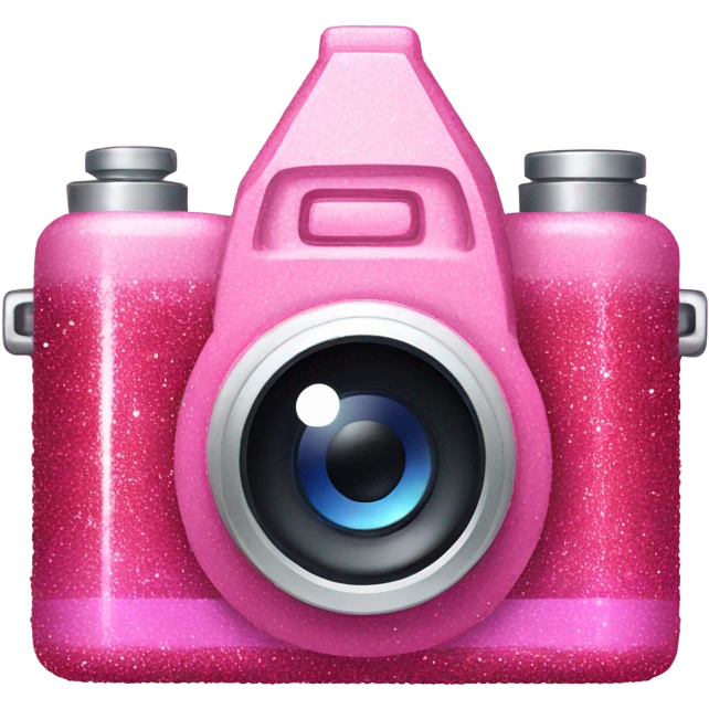 Pink ombre camera with glitter  emoji