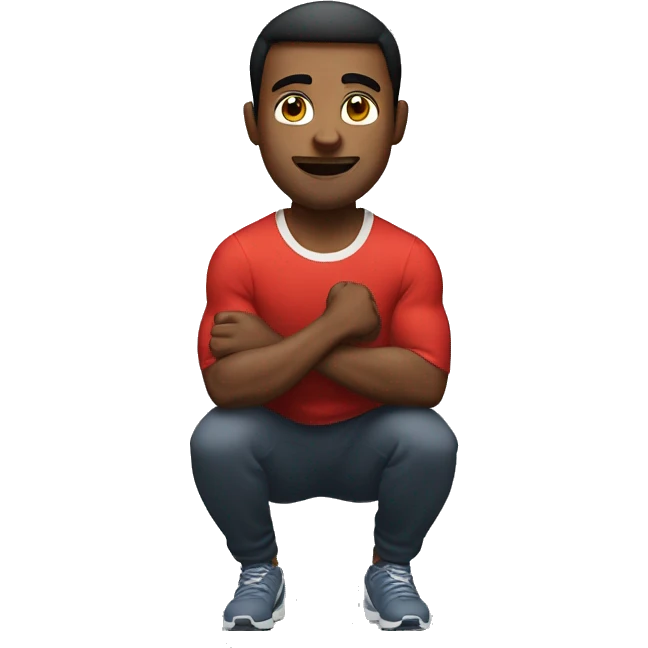 a man doing squat (sport) emoji