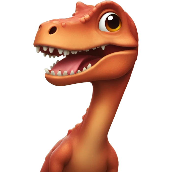 A little dinosaur blowing red hair emoji