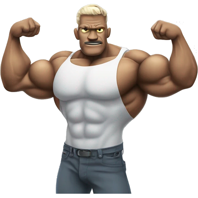 Flexing cyborg bicep and forearm with circuits and shocks emoji