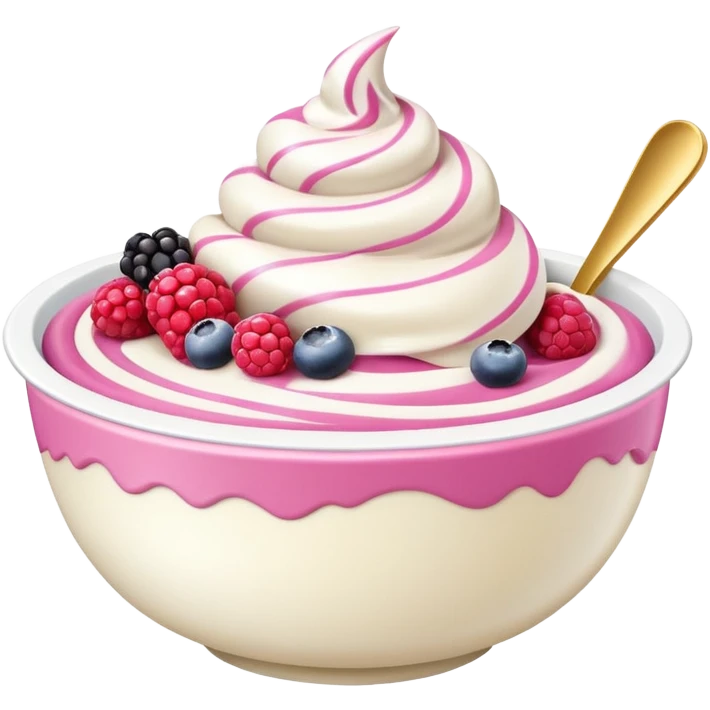 frozen yoghurt bowl with berries and a swirl emoji