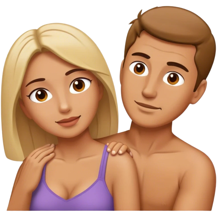 60-year-old man massaging 60-year-old woman  emoji