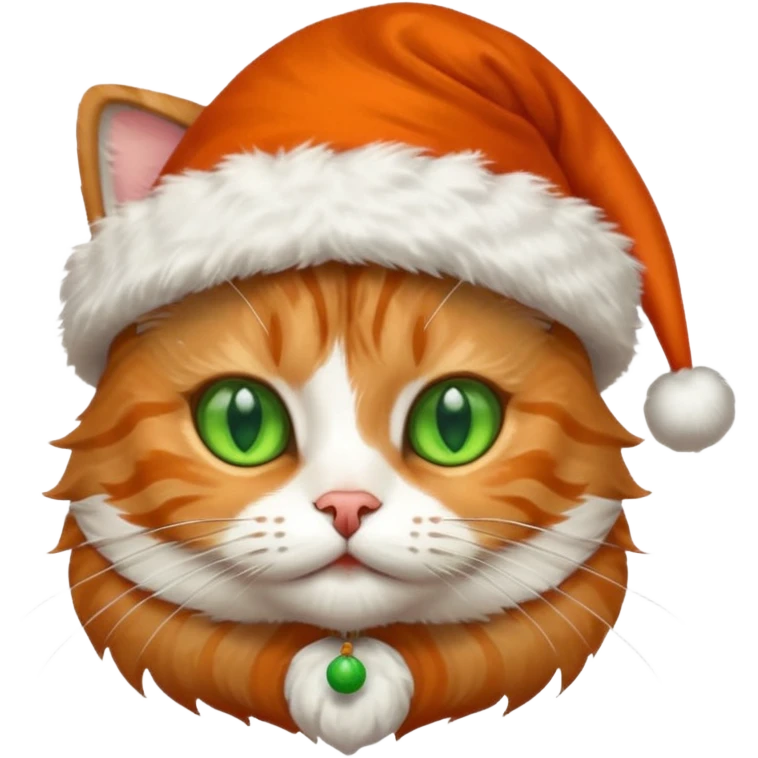 Un gato con gorro navideño emoji