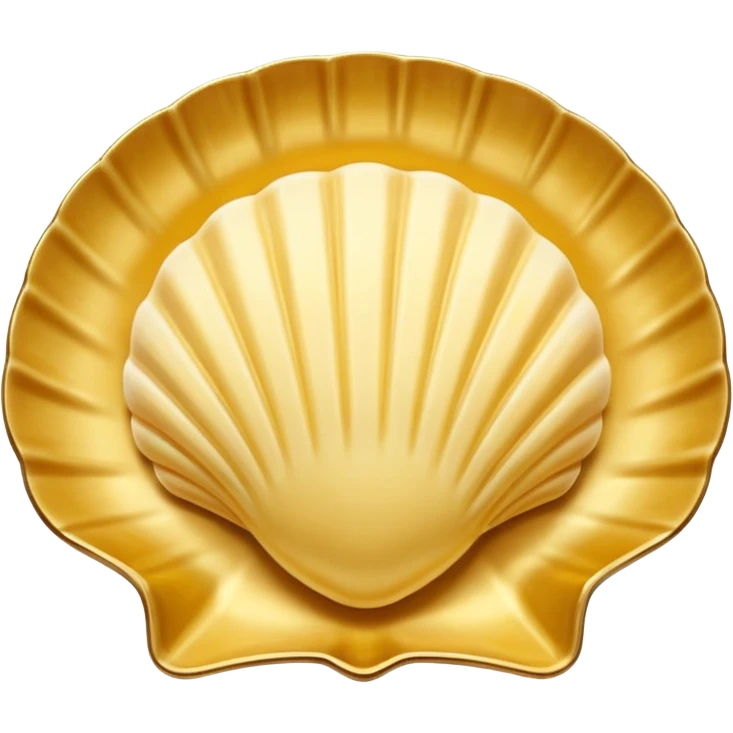 butter in the shape of a shell on a gold vintage emoji
