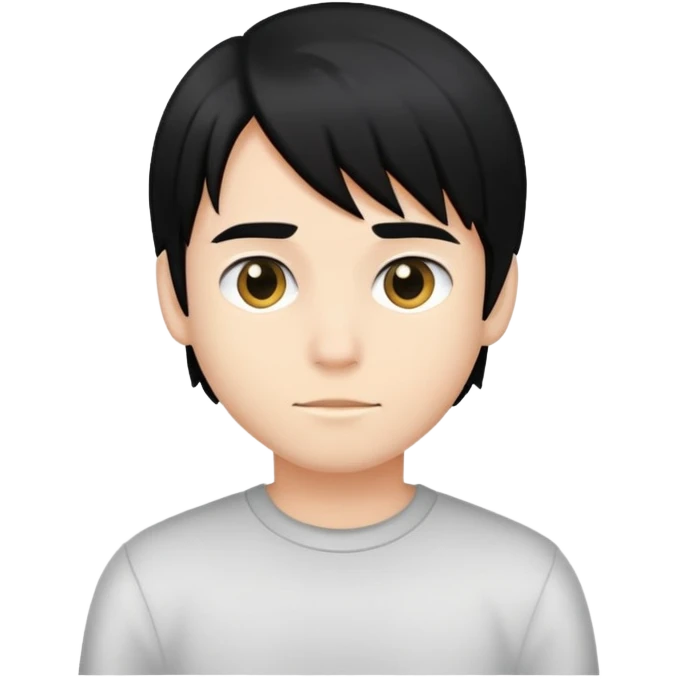 ragazzo con capelli neri e lisci emoji
