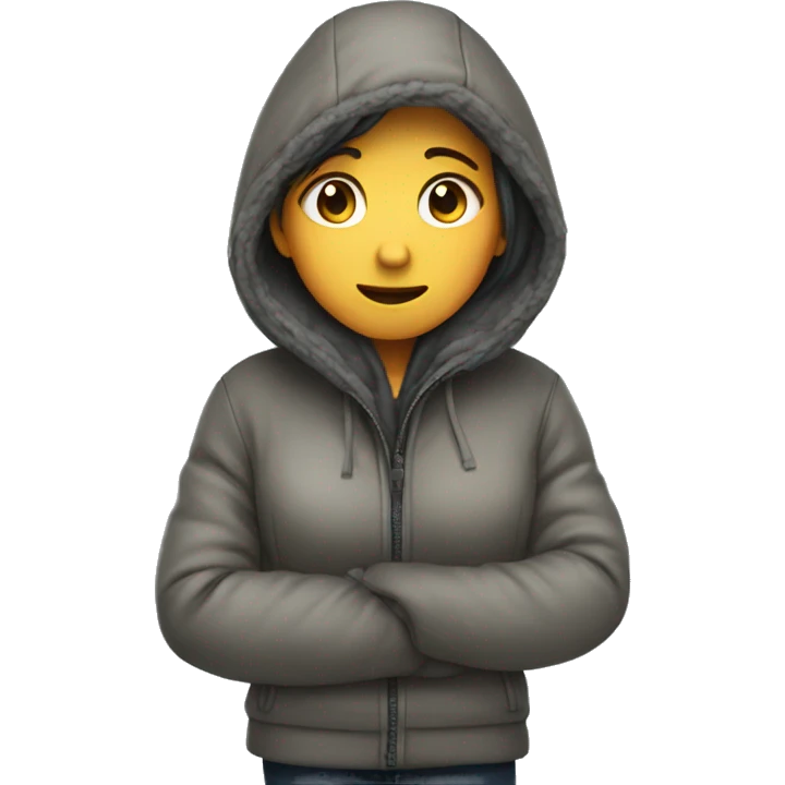 girl getting cold cause she forgot her jacket emoji