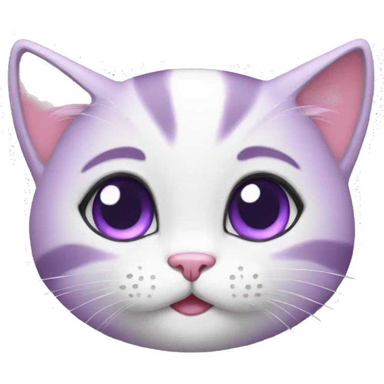 Blushing purple kitty emoji