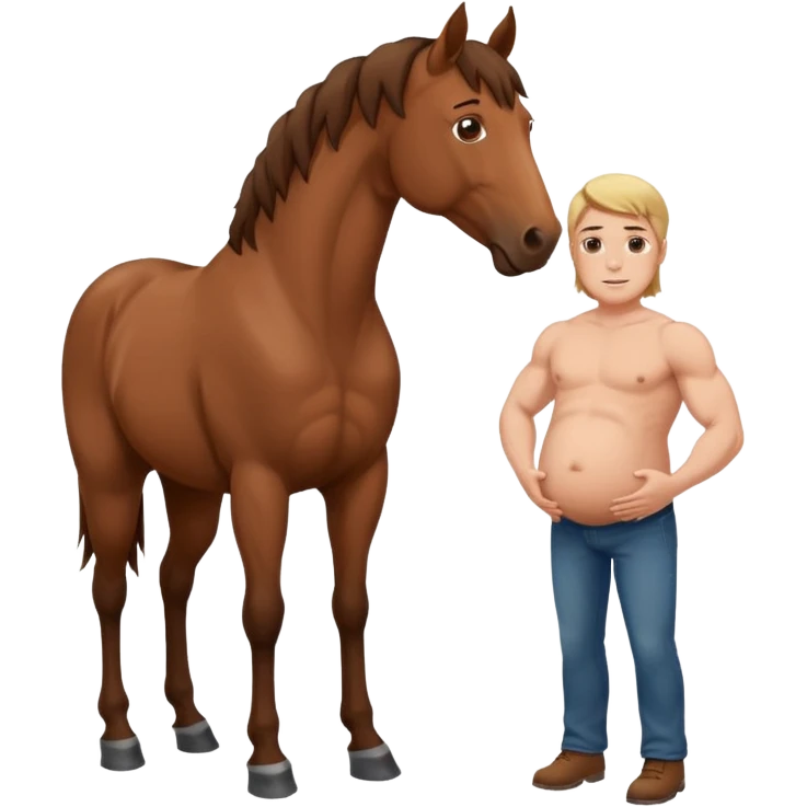 pregnant man with horse emoji