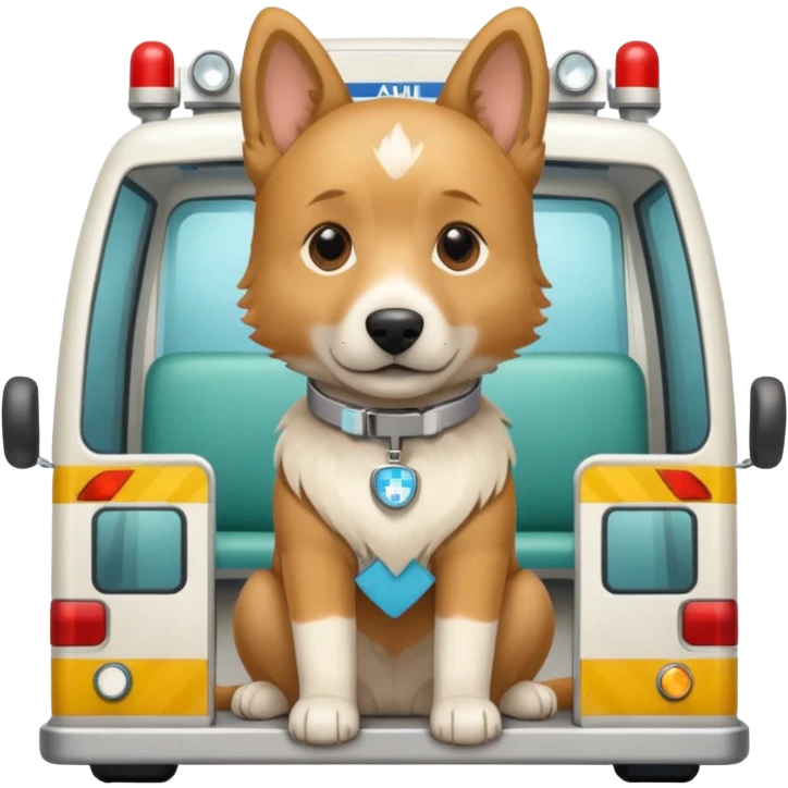 Medical Dog in ambulance emoji