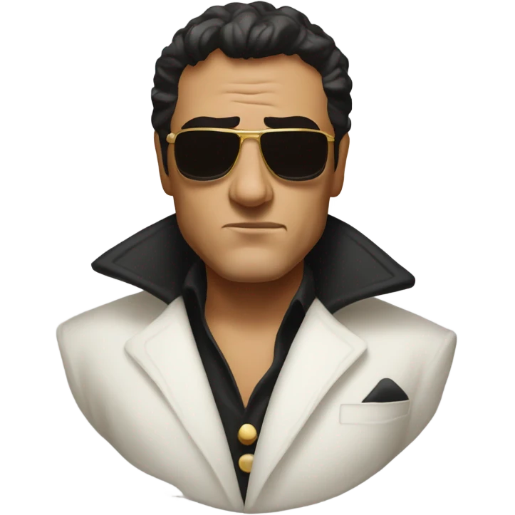 Tony Montana sunglasses serious with the world in his hands emoji