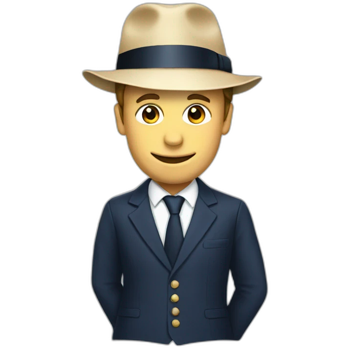 macron with hat emoji