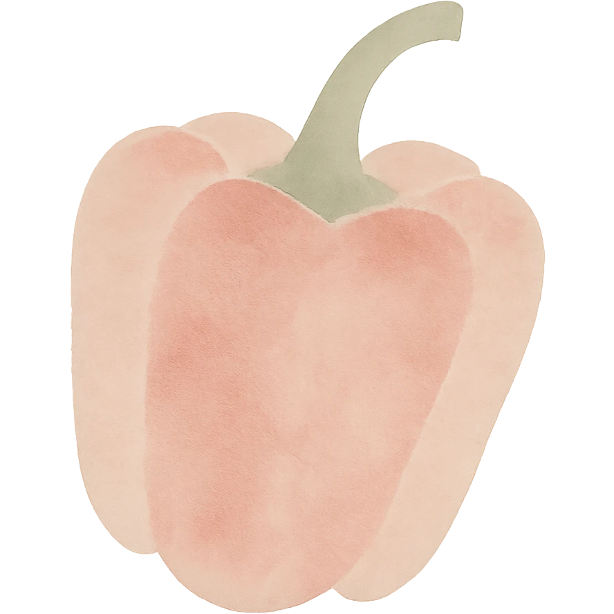 red capsicum, watercolor style, soft edges, no background emoji