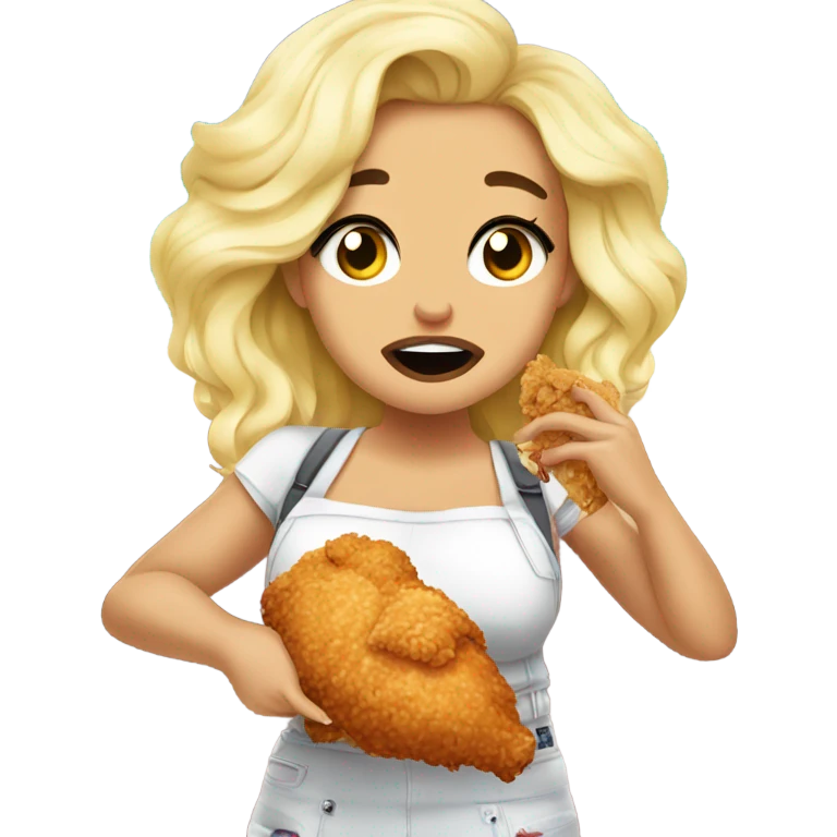 trisha paytas crying while eating fried chick emoji