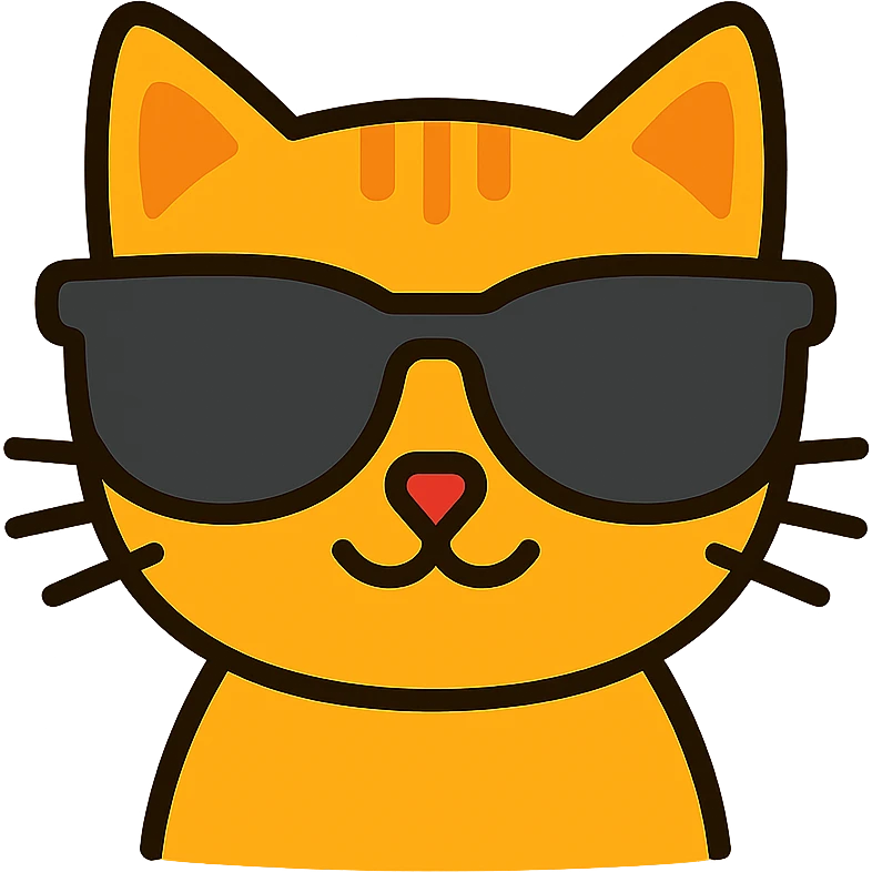 A cat wearing sunglasses emoji