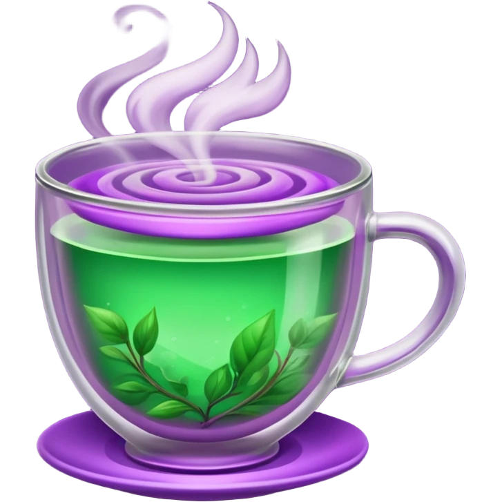 Berry green tea in a steaming cup emoji