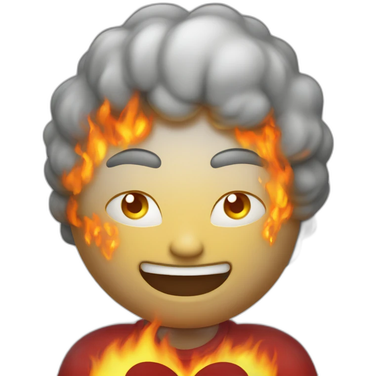 Coeur en feu avec jtm emoji