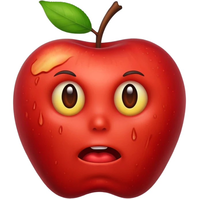 A apple dead in a cartoony style emoji
