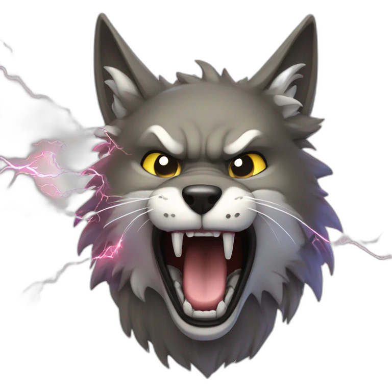 violently electrical discharge emit electricity cartoon wolf cat like pokemon emoji