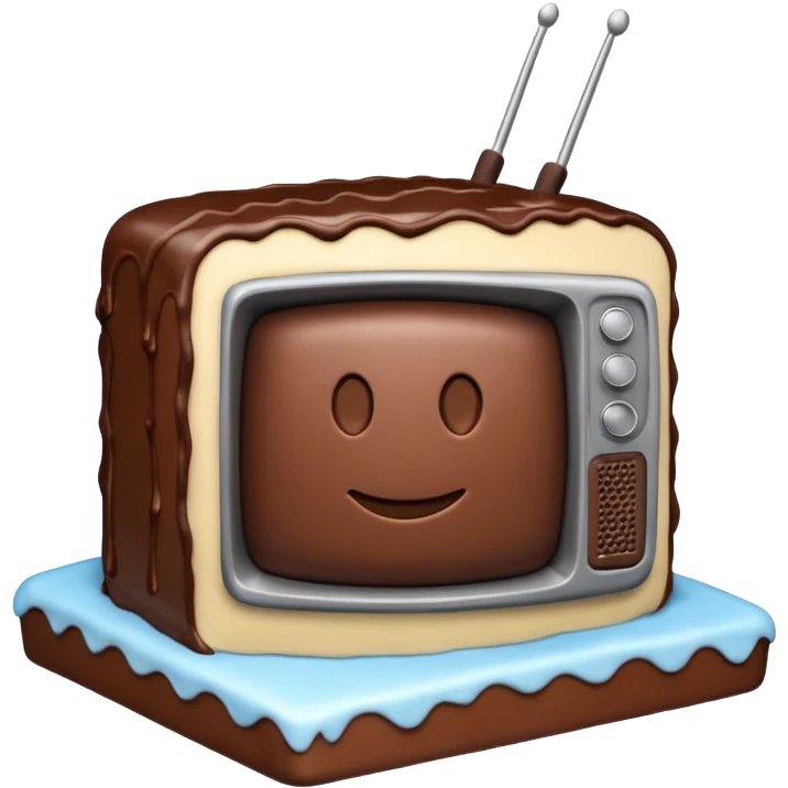 TV made of cake emoji