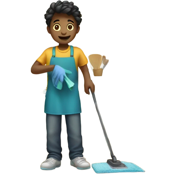boy cleaning a kitchen  emoji