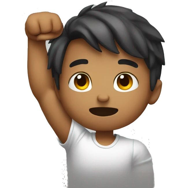 Small boy flexing bicep emoji