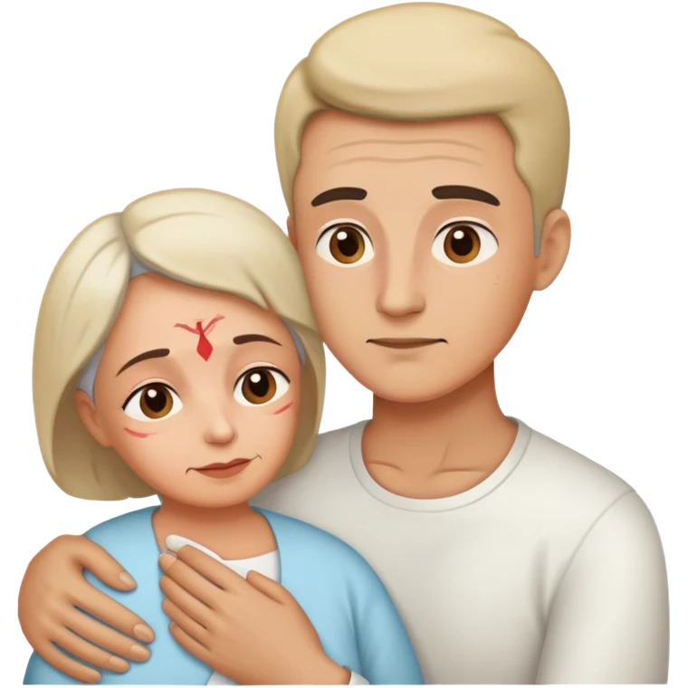 Man caring for sick mother in law  emoji