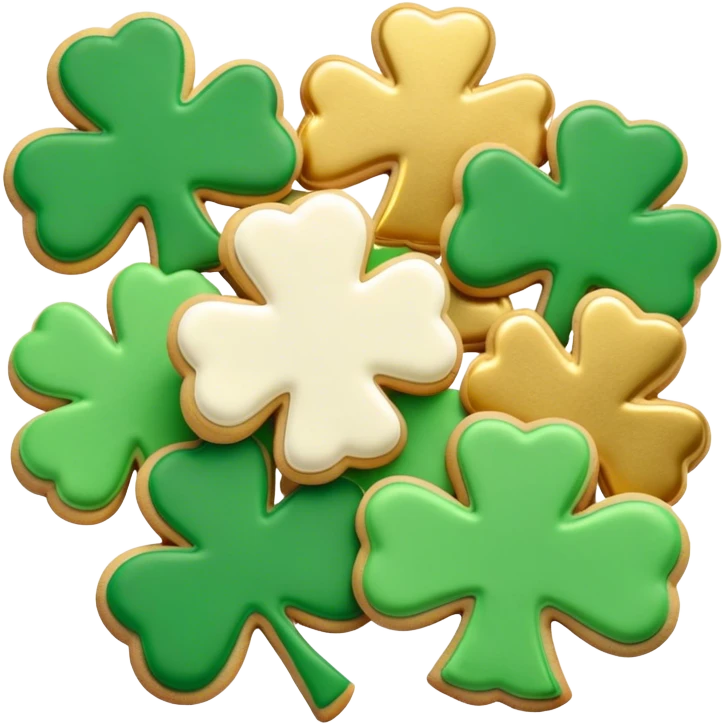 Green and gold st. Patrick's day cookies emoji