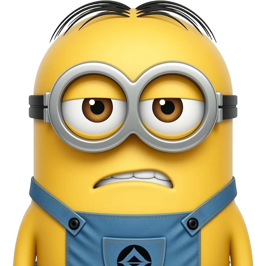 minion emoji looking upset because of new haircut emoji