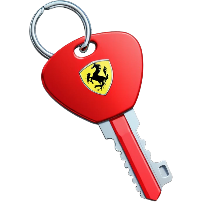 red Ferrari key with a black background emoji
